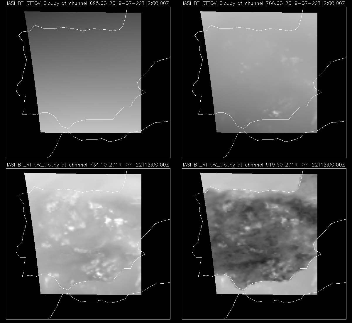 IASI at
different wavelenghts